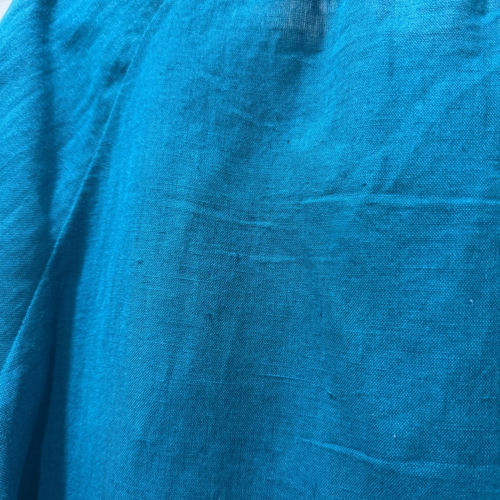 Soft Surrounding Women's 1X Cotton Linen Embroidered Tunic Dress Teal Orange - Picture 9 of 14
